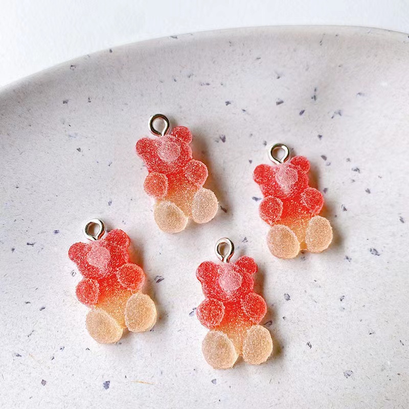 10pcs/set Resin Transparent Cute Gummy Bear Shaped Diy Beads Mixed Jewelry  Crafting Accessories