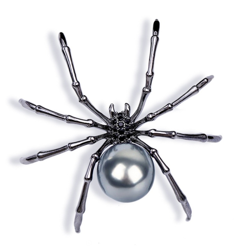 Halloween Vintage Spider Insect Woman's Party Brooch Pin Black