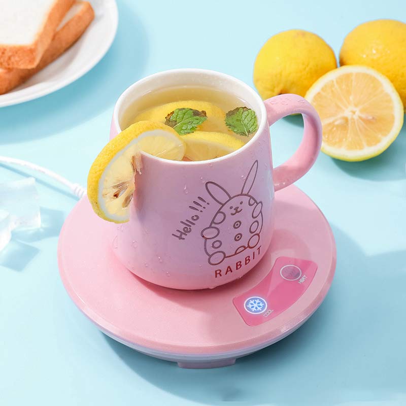 Smart Thermostatic Coaster Cute Rabbit Mug Warmer Set Cup Heating Pad Home  Office Gift Coffee Mug Warmer Water Heater