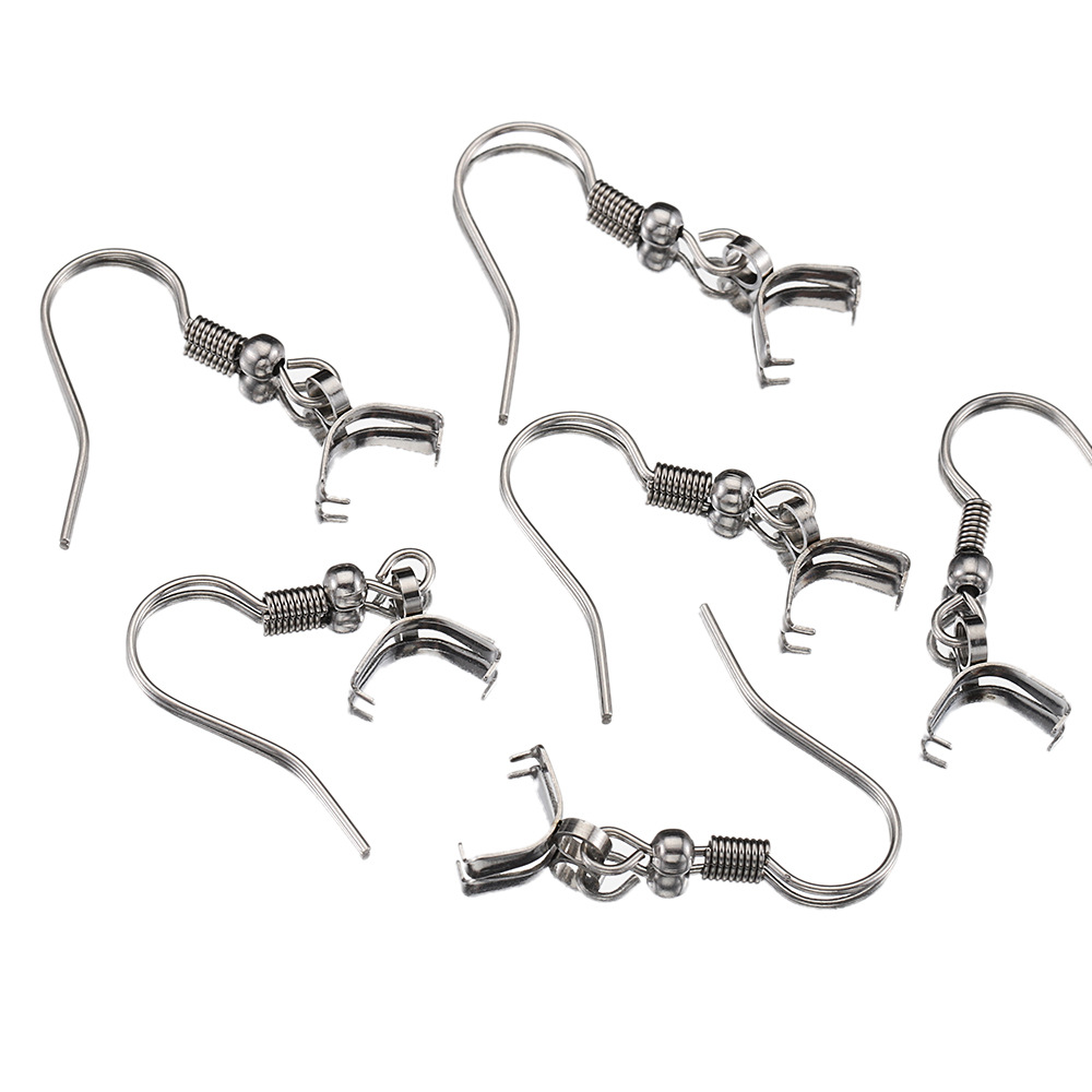 Stainless Steel Hypoallergenic Ear Wire Earring Clasp With - Temu