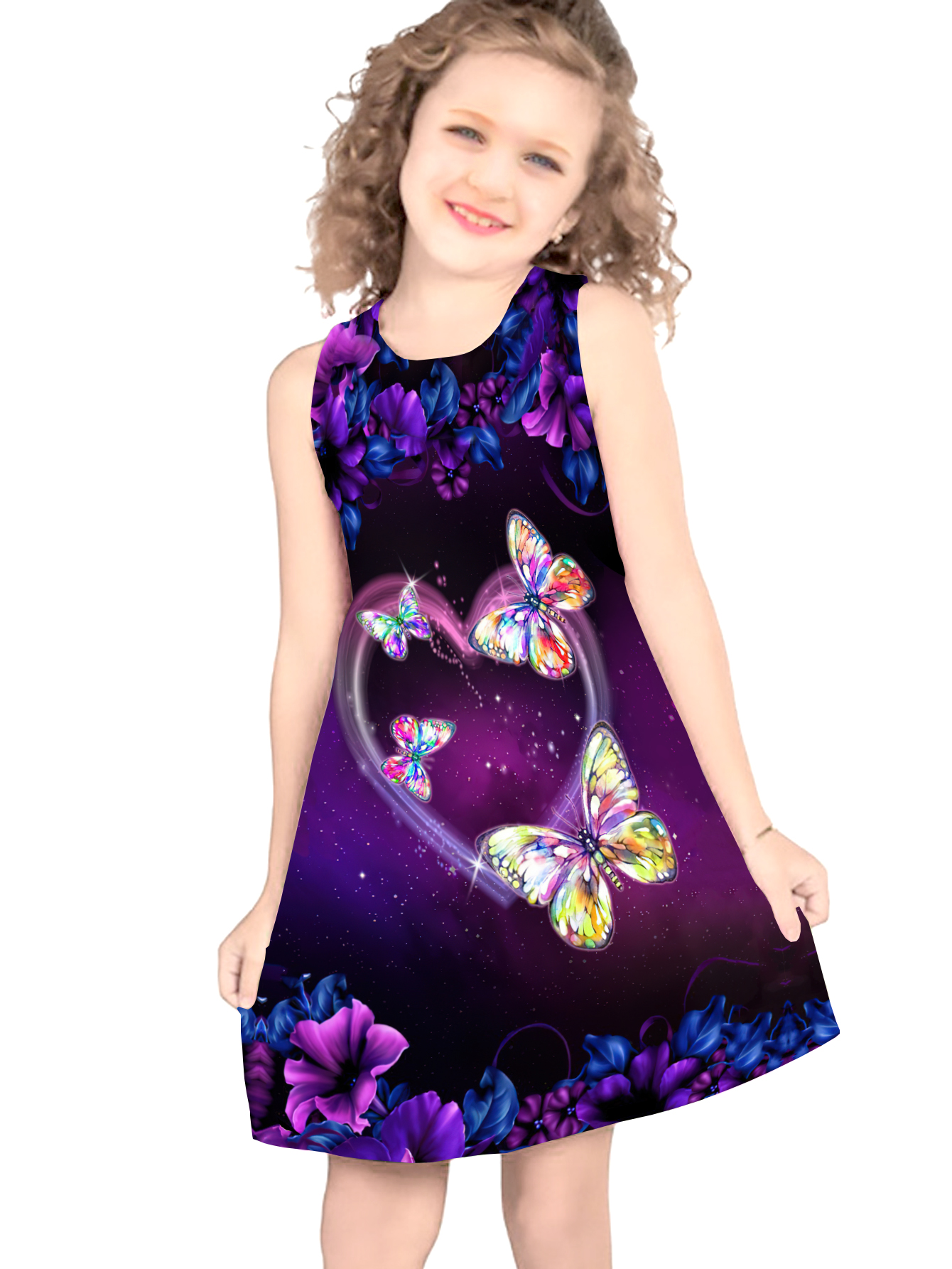 Vestidos De Princesa Para Niñas, Coloridos Vestidos De Niña De Flores Sin  Mangas Bonitos Vestidos De Fiesta De Cumpleaños Para Niños De 2 A 10 Años