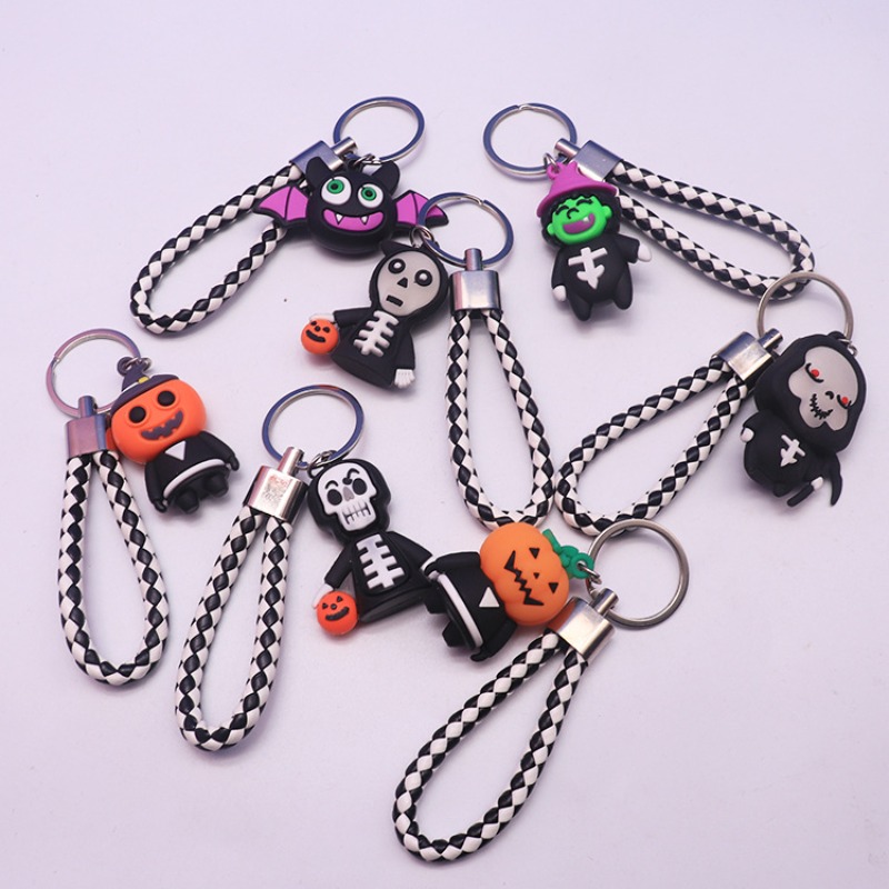 Funny Skull Resin Halloween Unisex Keychain