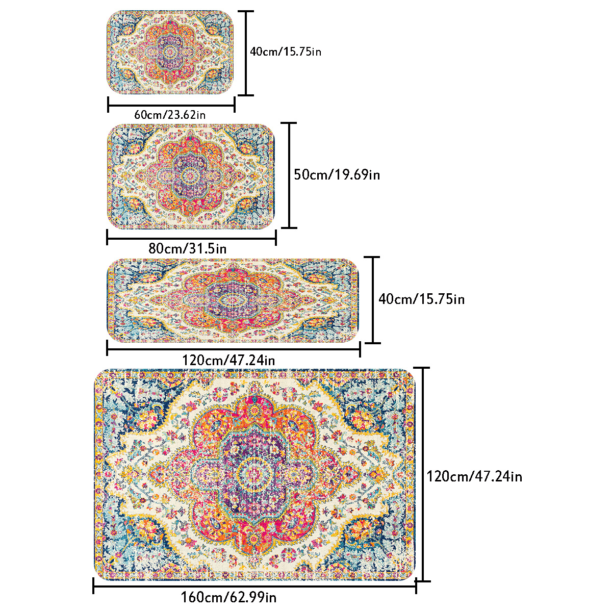 Vintage Persian Style Stage Mat - Bonzo 6' x 5.25' HL00428639