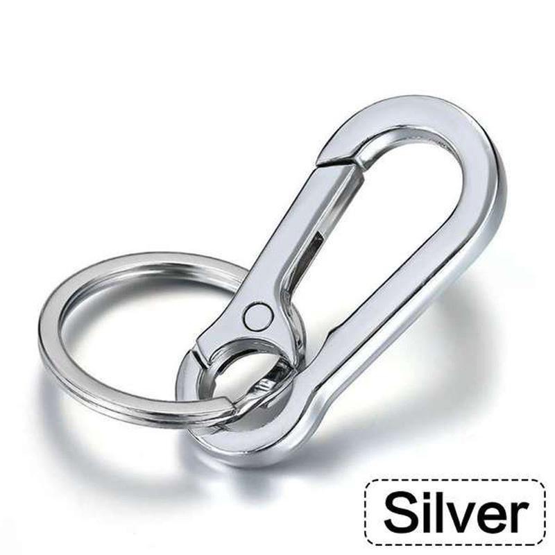 Xewsqmlo 20pcs Stainless Steel Key Chain Carabiner Climbing Belt Buckles  Key Ring (Silver) 