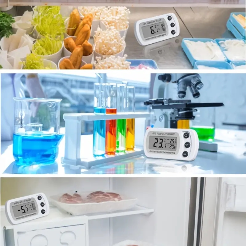 Fridge Thermometer Electric Digital Thermometer Anti-humidity Refrigerator  Temperature Monitor LCD Display With Hook Household