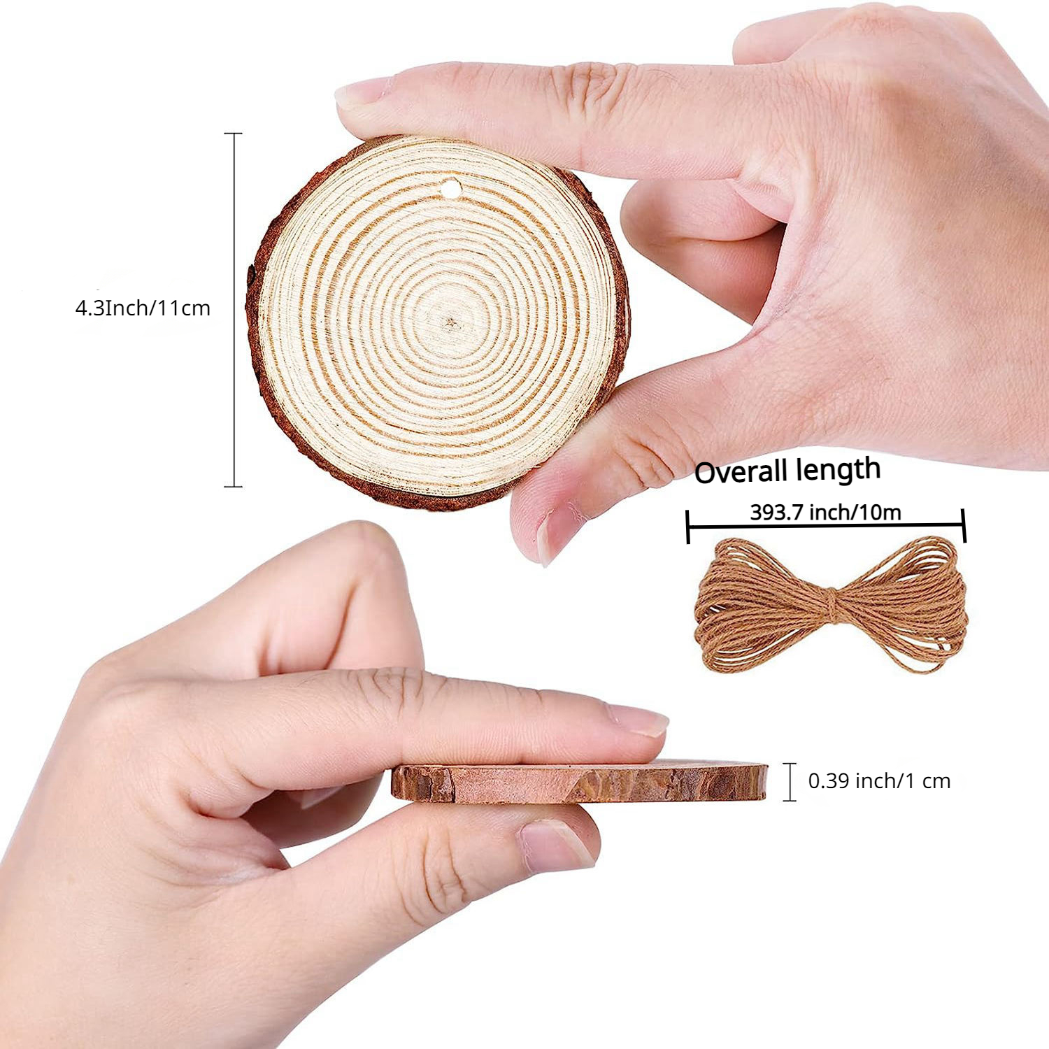 Fuyit Natural Wood Slices 30 Pcs 2.4-2.8 Inches Craft Wood Kit Unfinished  Predrilled with Hole Wooden Circles Tree Slices for Arts and Crafts  Christmas Ornaments DIY Crafts