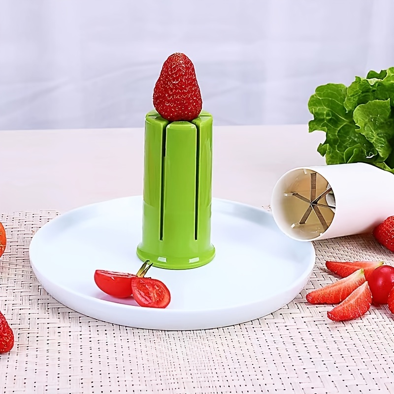 2023 New Fruit and Vegetable Speed Slicer with Push Plate,Fruit Slicer Cup  Egg Slicer Stainless Steel Banana Strawberry Cutter Kitchen Portable