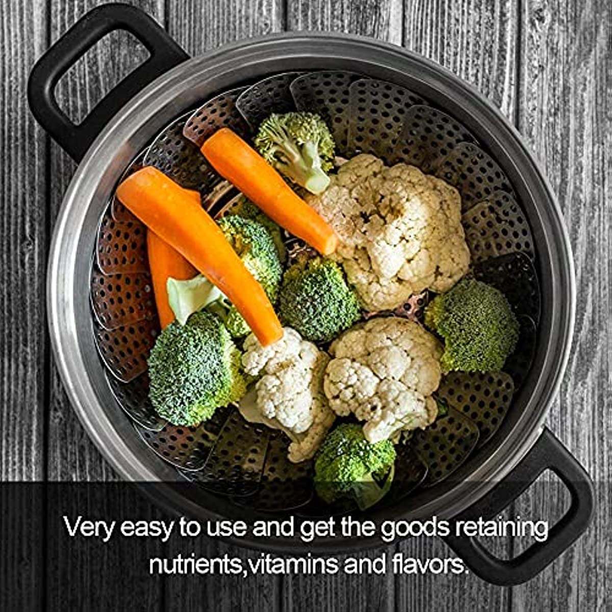 Food Steamer Basket, Vegetable Fruit Strainer, Stainless Steel