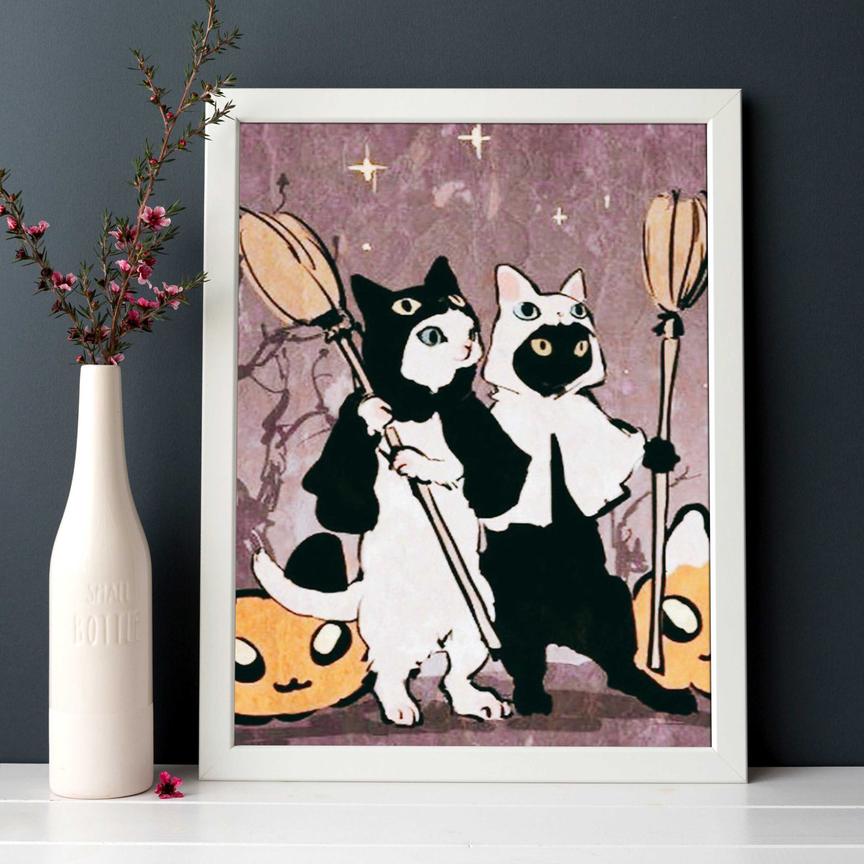 Poster Katzenaugen - schwarz/weiß