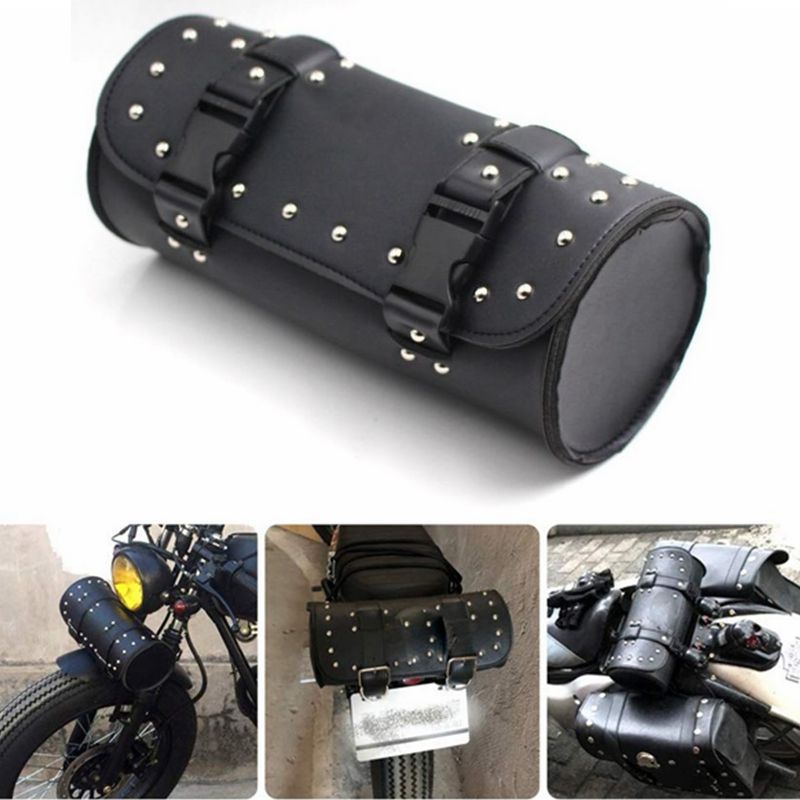Motorcycle Leather Handlebar Bag Storage Tool Package