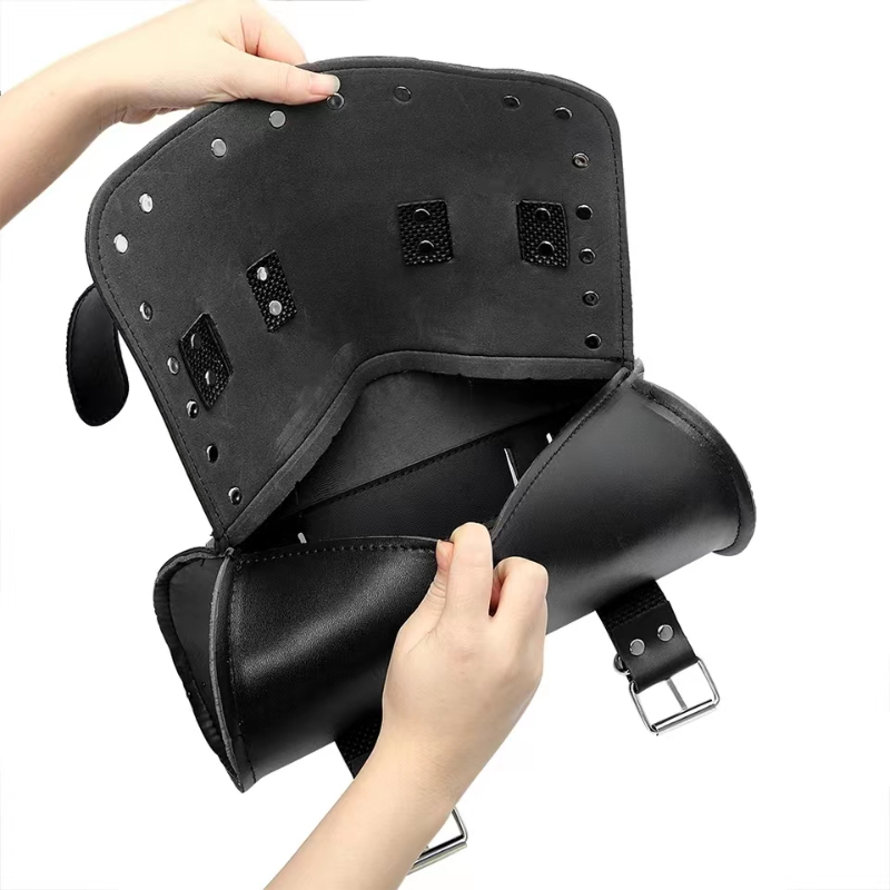 Motorcycle Leather Handlebar Bag Storage Tool Package