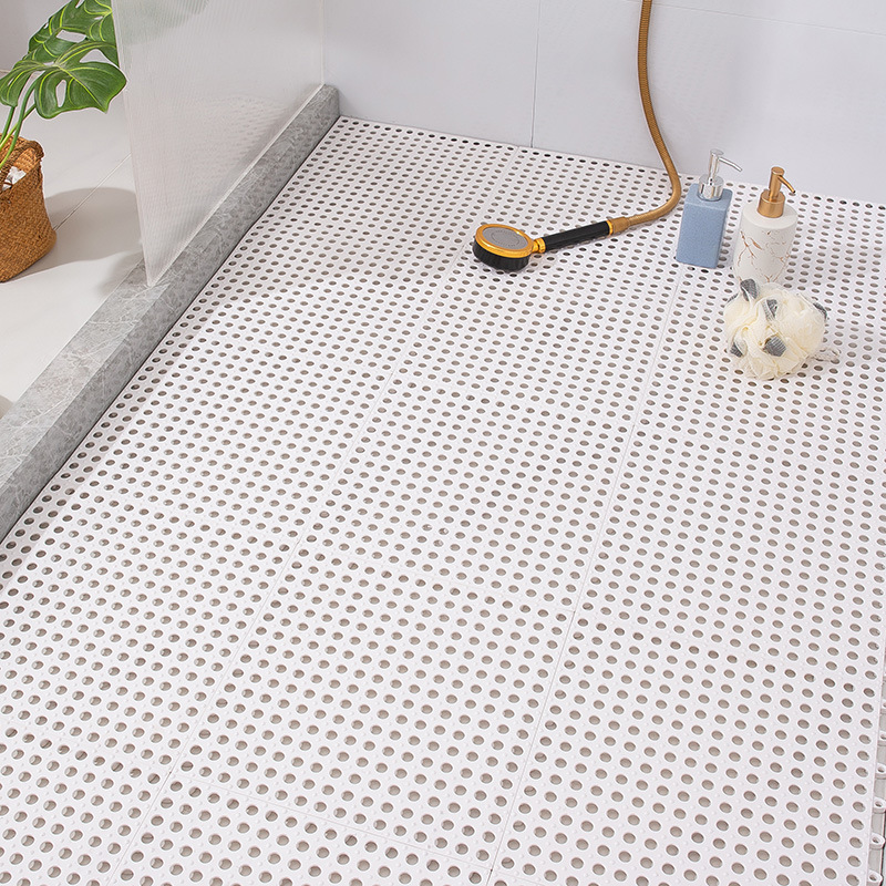 New Bathroom Anti Skid Floor Mat Solid Color Bathroom Splicing Floor Mat  Toilet Bathroom Shower Accessories Set Waterproof Mat