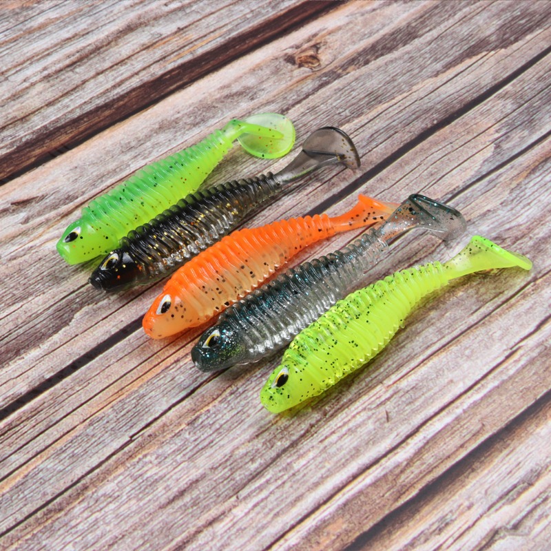 Bionic Simulation Lure Artificial T tail Soft Bait Ribbed - Temu Canada