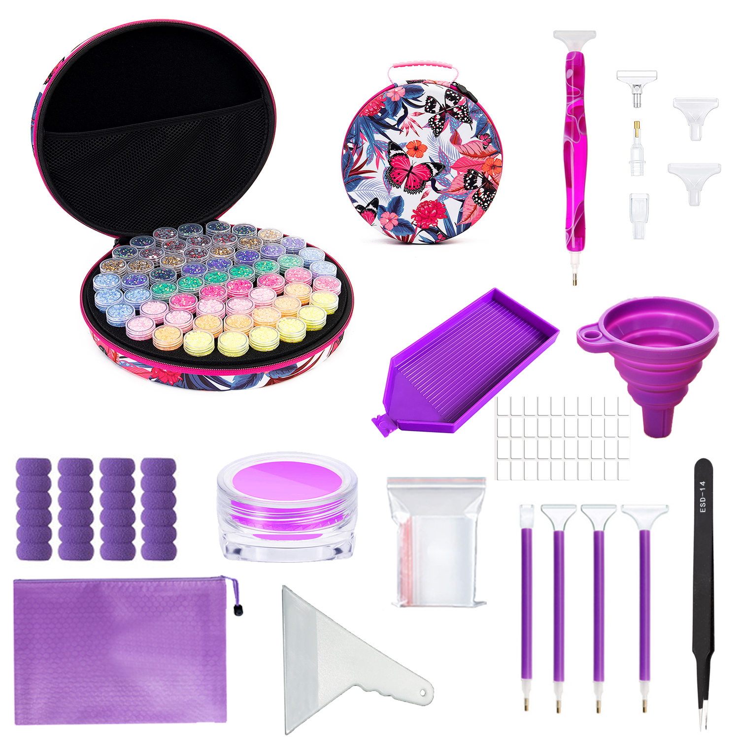 5D Diamond Painting Purple Candle Wire Basket Kit