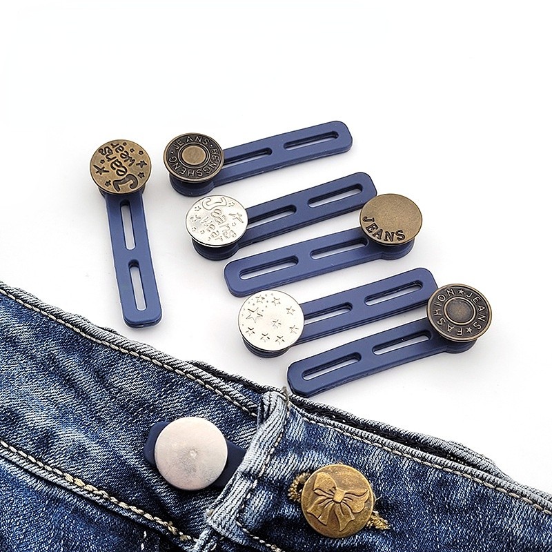 2pcs Rhinestone Decor Detachable Metal Button, Modern Adjustable Jeans  Button For Sewing