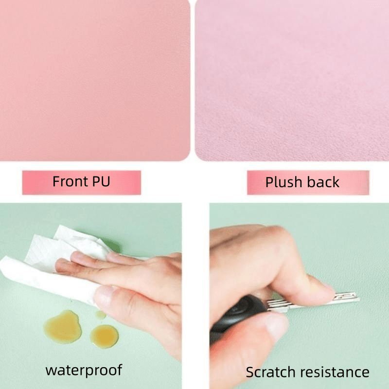 Double Sided PU Leather Desk Mat - Non Slip Desk Mousepad for Home/Office