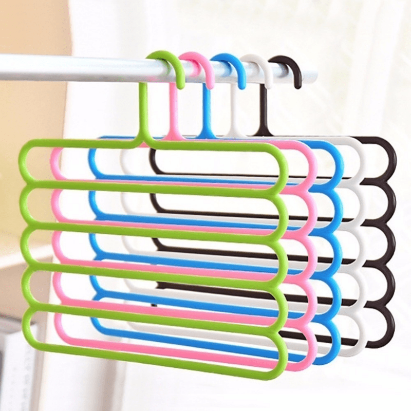 5 Layers Non-slip Multifunctional Clothes Hangers Pants Storage Hangers  Cloth Holder Rack Multilayer Scarf Tie Rack Hanger Holder Space Saving