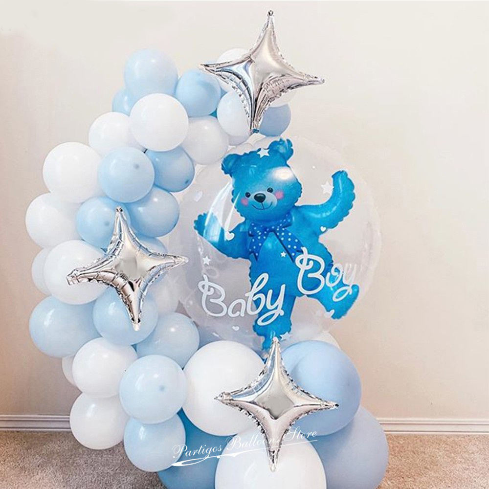  Globos de color azul bebé, globos de doble relleno de color azul  claro para fiesta, globos de látex pastel azul macarrón para helio, globo  azul cielo bebé para niños, cumpleaños, boda
