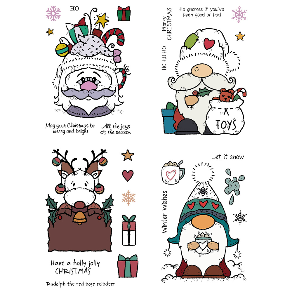 Santa Claus Regalos Feliz Navidad Sellos Transparentes De - Temu