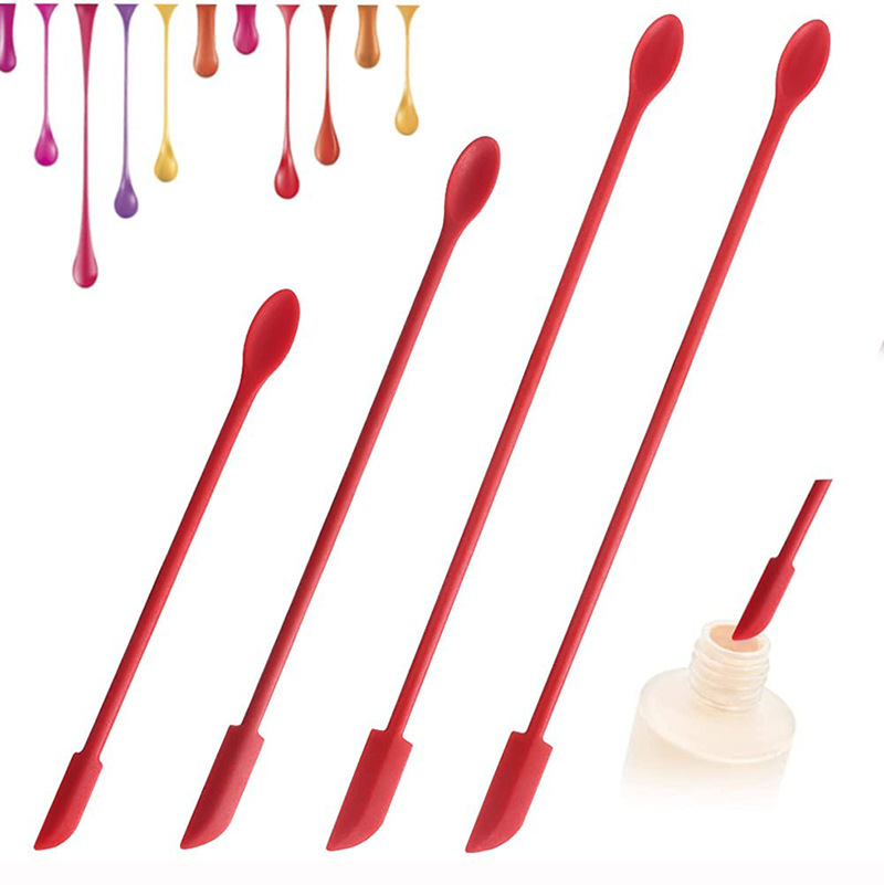 Creative Mini Silicone Small Spatula Long Handle Double - Temu