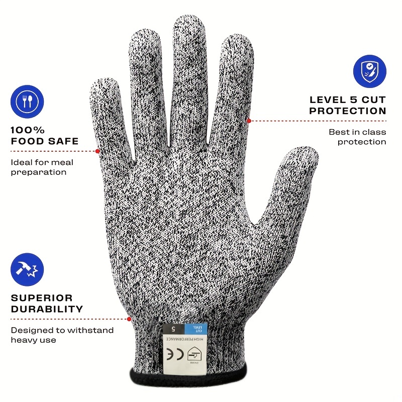 Cut Resistant Gloves Food Grade Level 5 Protection, Safety Kitchen