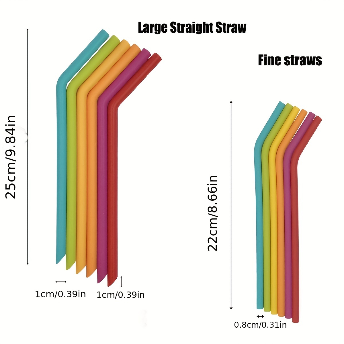 Silicone Drinking Straws, Large Straight Straw, Reusable Silicone Straws,  Random Color - Temu