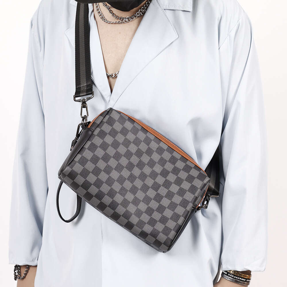 Fashion Vintage Plaid Crossbody Bag, Men's Casual Shoulder Bag - Temu