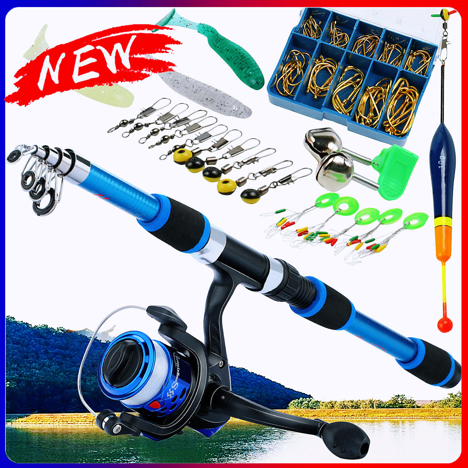 Fishing Pole Telescopic Fishing Pole Telescopic Fishing Rod Set Ultralight  Weight Rod Spinning Reel Line Lure Hook Accessories Full Kits Travel  Fishing Rod : : Sports & Outdoors