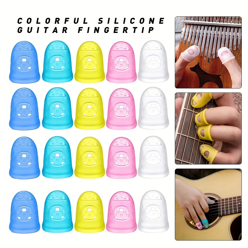 10 Pièces Protège-doigts En Silicone Pour Guitare, Support De