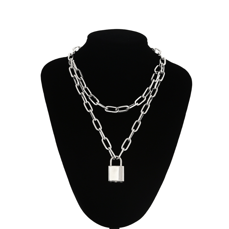 Hip Hop Goth Punk Padlock Pendant Barbed Chain Necklace Heart-shaped  Necklace Gift - Temu