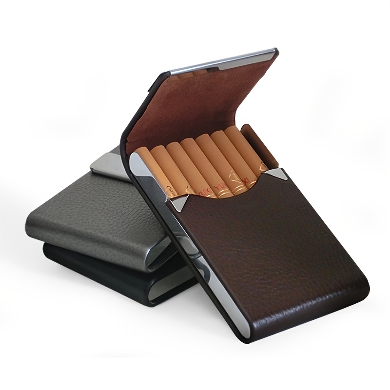 1pc Genuine Leather Cigarette Case Cover Luxury Pu Leather Cigarettes Box  Holder Big Capacity Lighter Sleeve Gadgets For Women Men - Jewelry &  Accessories - Temu Italy