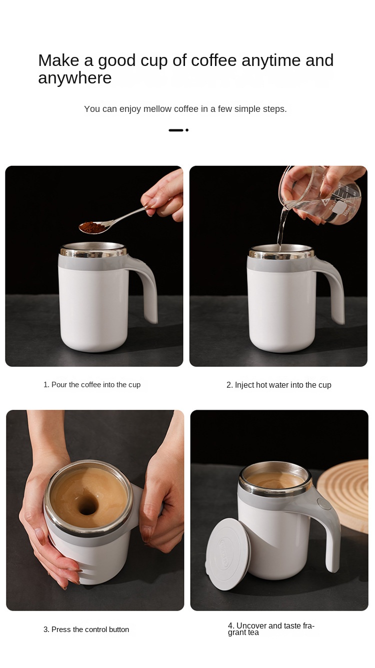 304 Stainless Steel Automatic Stirring Cup, Portable Electric Stirring  Coffee Cup Water Cup Milk Cup Kitchen Supplies Multifunctional Stirring Cup,  Battery Type, Battery Needs To Be Purchased Separately - Temu