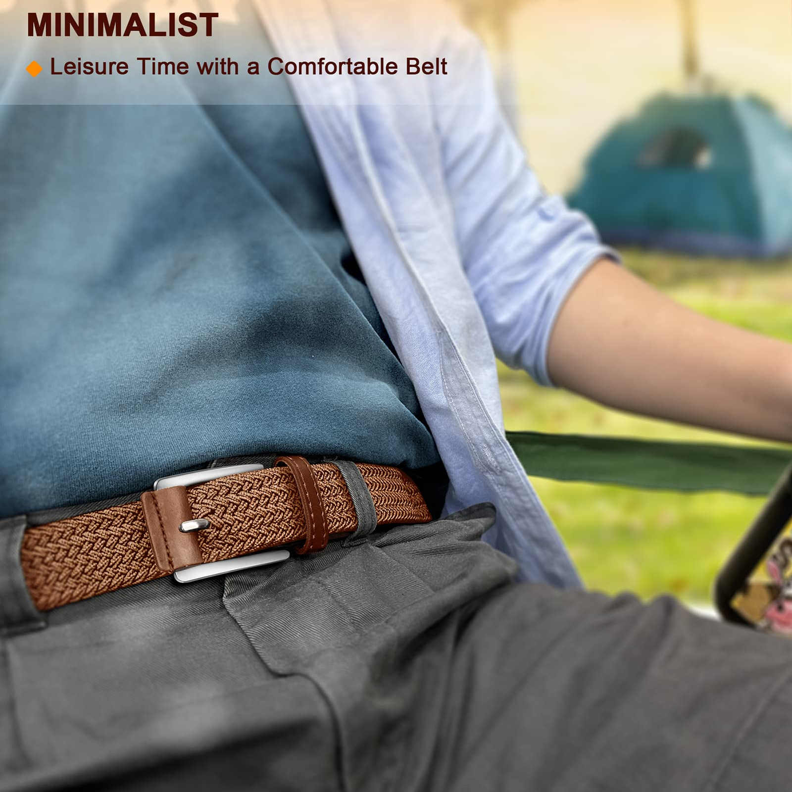 1 Pieza Cinturón Elástico Para Pantalones De Hombre Cinturón Decorativo  Para El Trabajo Diario - Temu