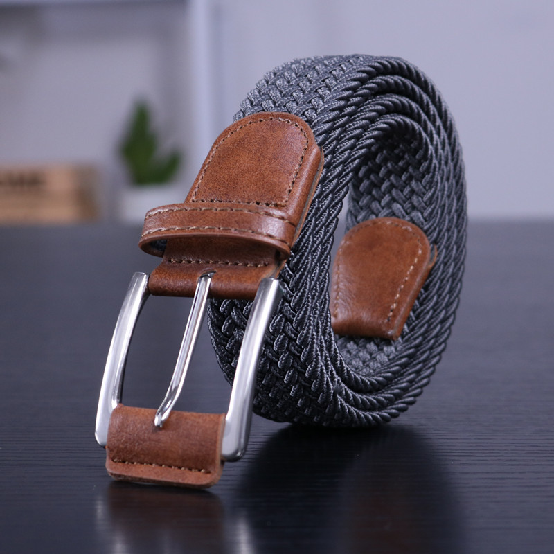 BULLIANT Cinturón elástico para hombre, cinturón trenzado tejido 1 3/8 para  golf, pantalones casuales, camisas y jeans
