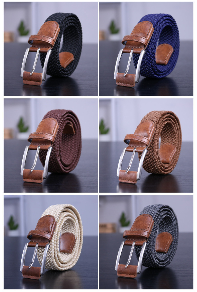 BULLIANT Cinturón elástico para hombre, cinturón trenzado tejido 1 3/8 para  golf, pantalones casuales, camisas y jeans