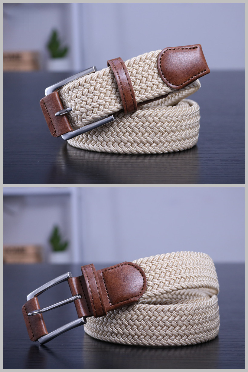 Umo Lorenzo Stretch Braided Woven Belts without Holes, Elastic Casual Belts  for Men and Women at  Men's Clothing store