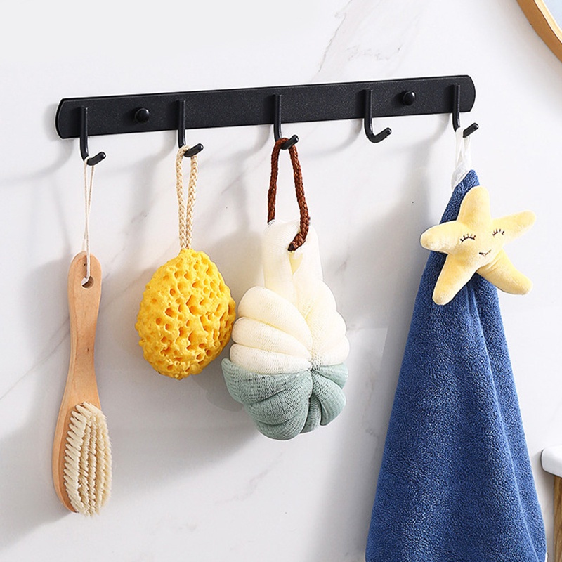 2pcs Space Aluminum Hook Bathroom Towel Hook Living Room Door Back Clothes Hook