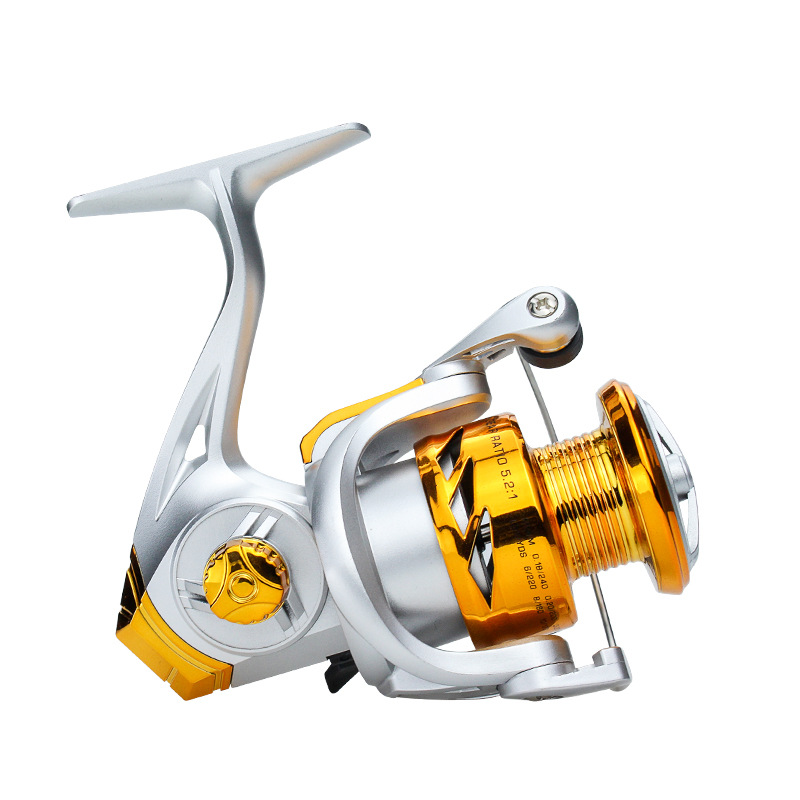 NF7000 Metal Golden Fishing Reel, 5.2:1 Speed Ratio Aluminum Alloy Spinning  Wheel For Sea Fishing, Fishing Supplies