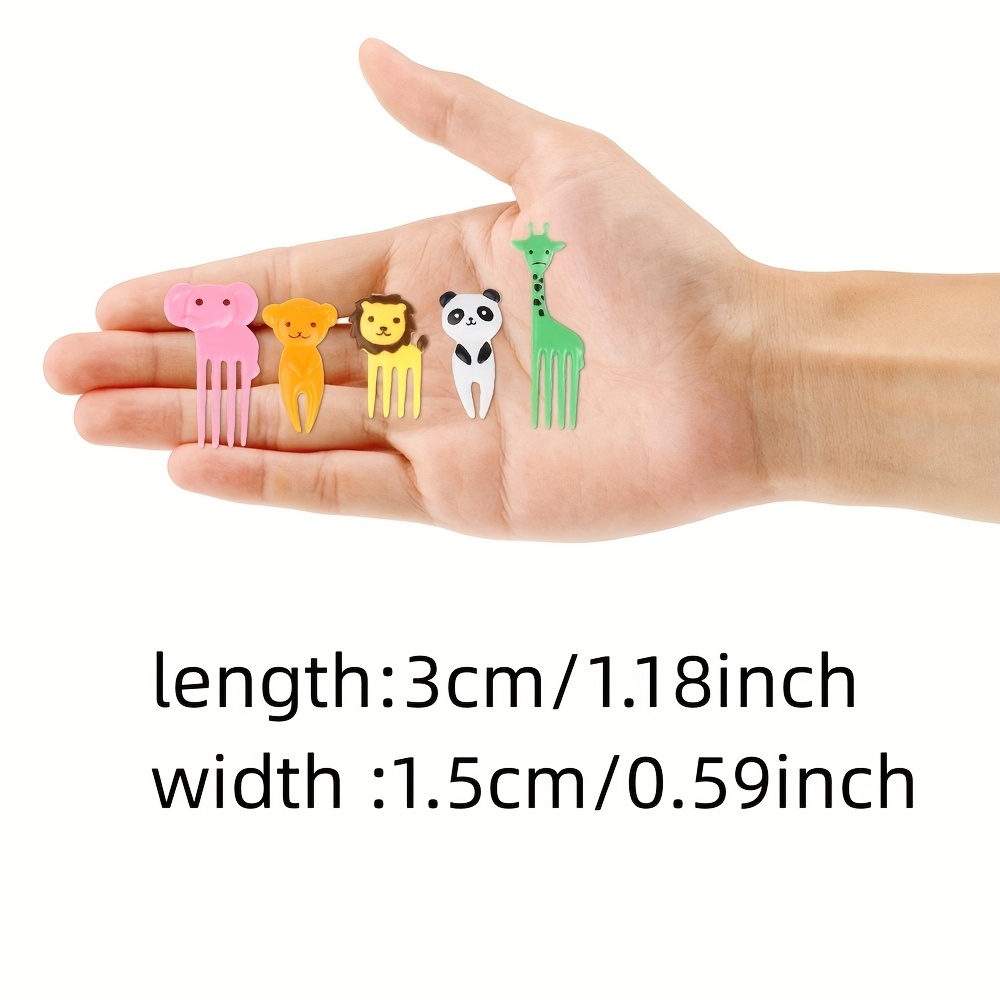 6/10 Pcs Mini Animal Food Picks for Kids Cute Food Fruit Fork