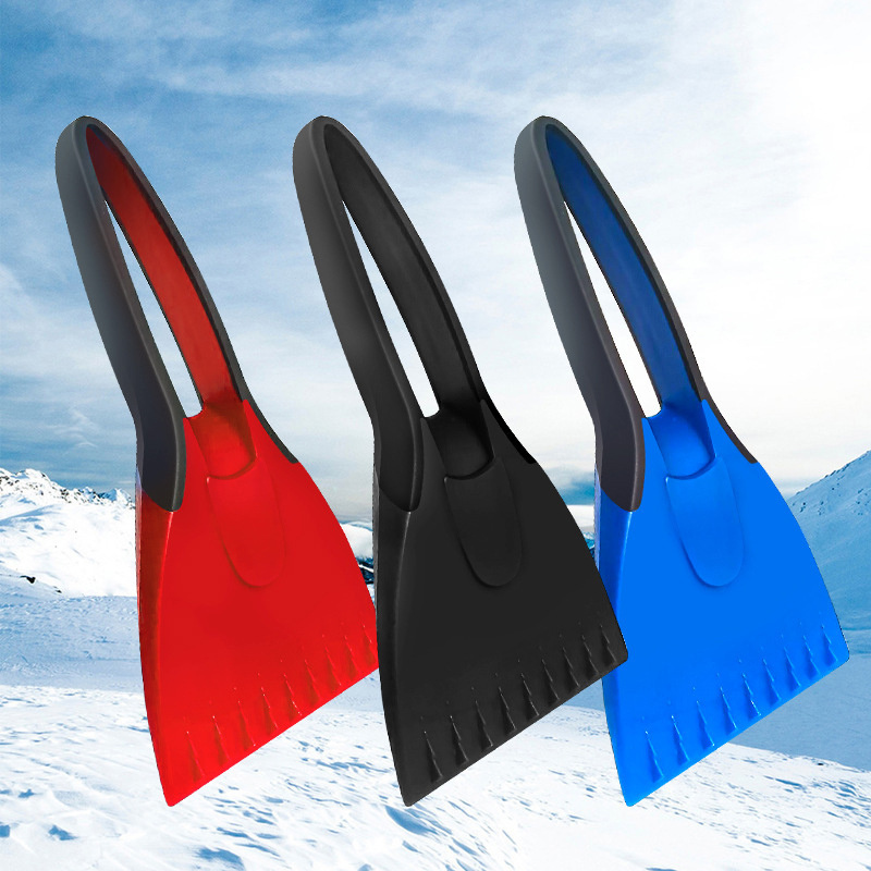Silicone Car Ice Scraper with Non-slip Handle - Windshield Snow Shovel