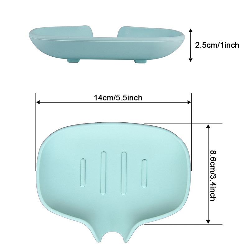  2 Pack Silicone Soap Dish with Drain, Bar Soap Holder