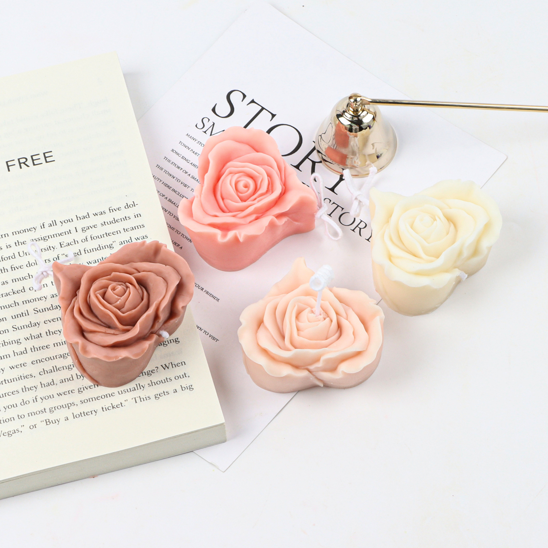 Flower Candle Mold Diy Three-dimensional Love Rose Flower Candle