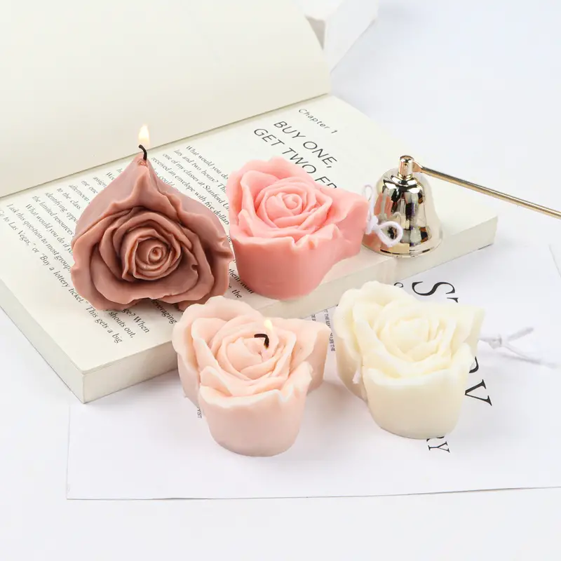 Flower Candle Mold Diy Three-dimensional Love Rose Flower Candle Mold  Silicone Spot Wholesale - Temu