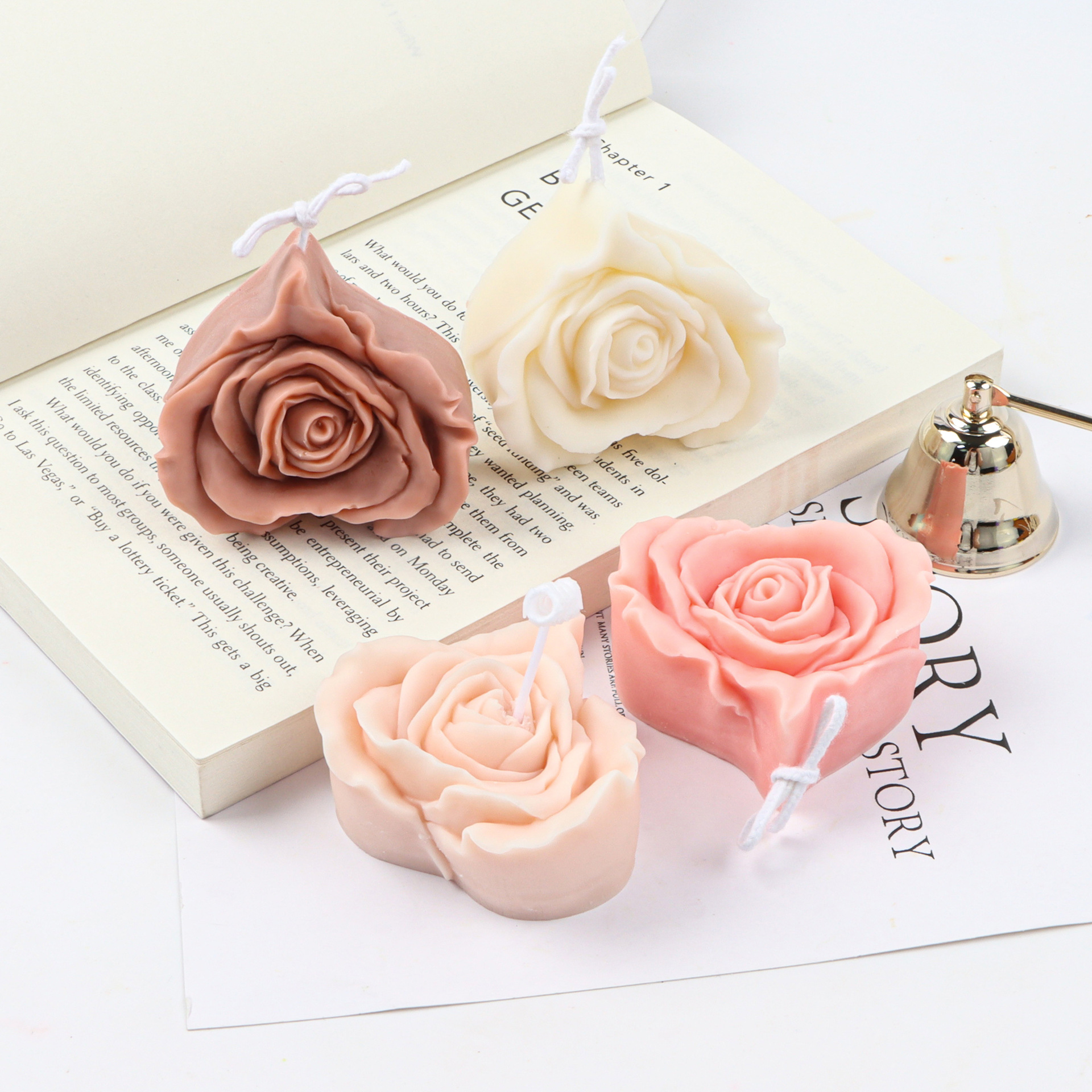 Flower Candle Mold Diy Three-dimensional Love Rose Flower Candle