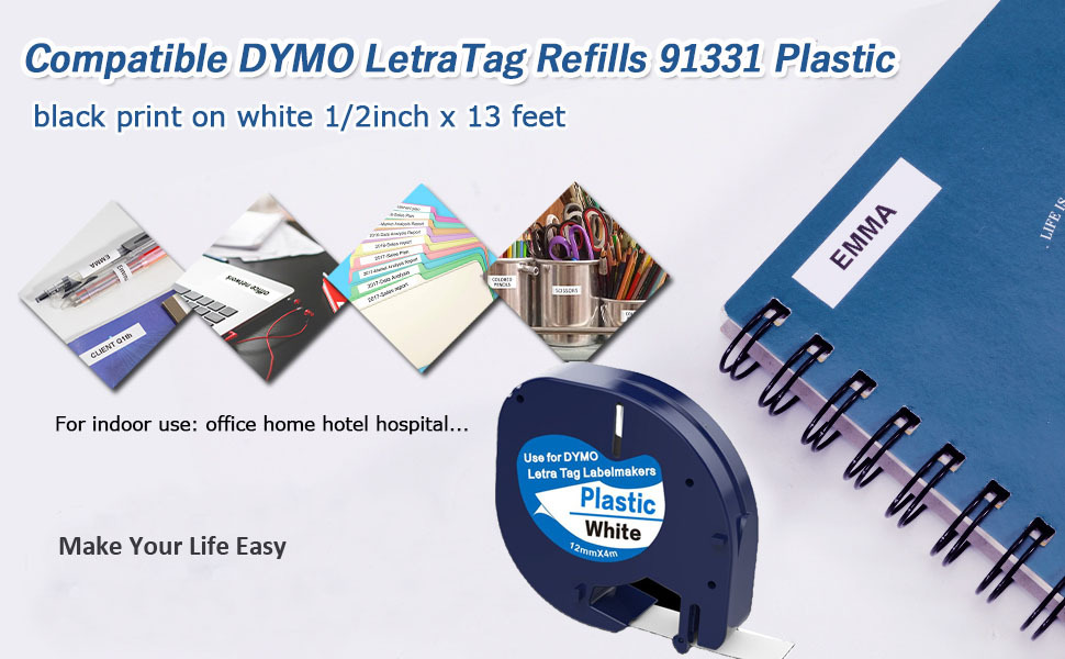 Compatible Dymo Letratag 91331 Plastic Label Refills Lt - Temu