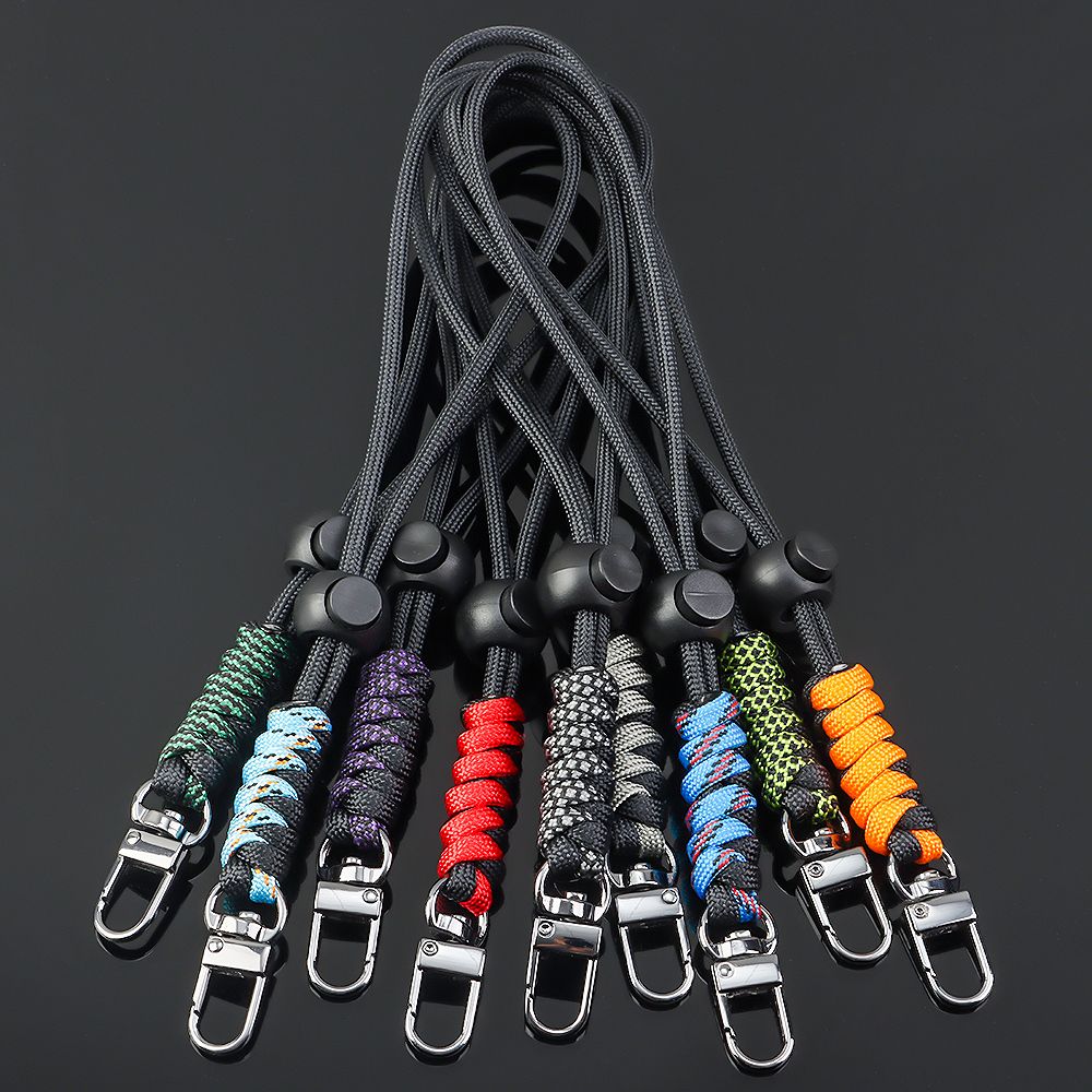 Self-Defense Lanyard Rotatable Buckle Parachute Cord Key Ring Paracord  Keychain