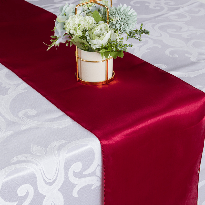 

1pc, Polyester Table Runner, Solid Color Table Flag, Wedding Decoration, Solid Color Table Runner, Wedding Desktop Decoration Fabric Table Runner, Home Decoration