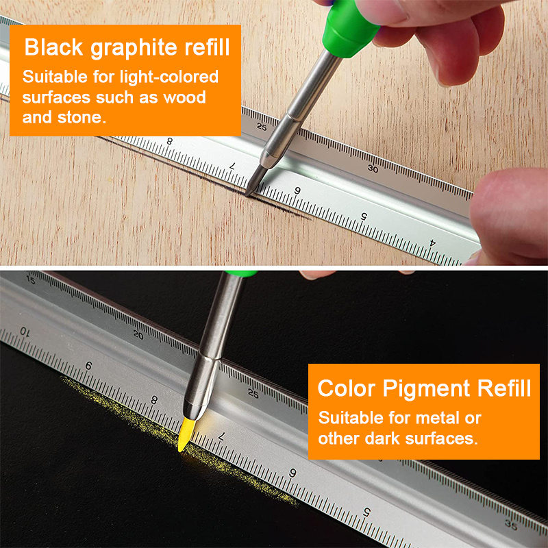 TanHades Mechanical Pencil Marker Marking Tool with Built-in Sharpener  Carpenter Scriber Marking Kit for Woodworking Architect mechanical pencil  set for sketching and drawing : : DIY & Tools