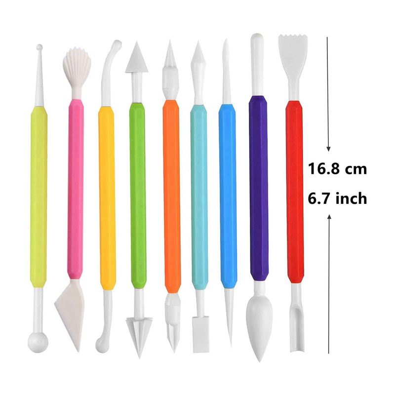8pcs Clay Carving Tools Stainless Steel Scraper Pottery Ceramic Tools  Handmade Practical Sponge for Children Students DIY Crafts