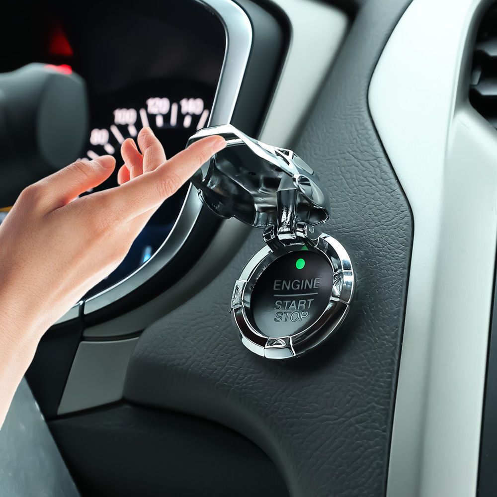 1 article Appliquer à Peugeot Moteur de voiture Démarrage Bouton d'arrêt  Couvercle Push Start Button Couvercle Décoration d'allumage Housse de protection  Bouton universel